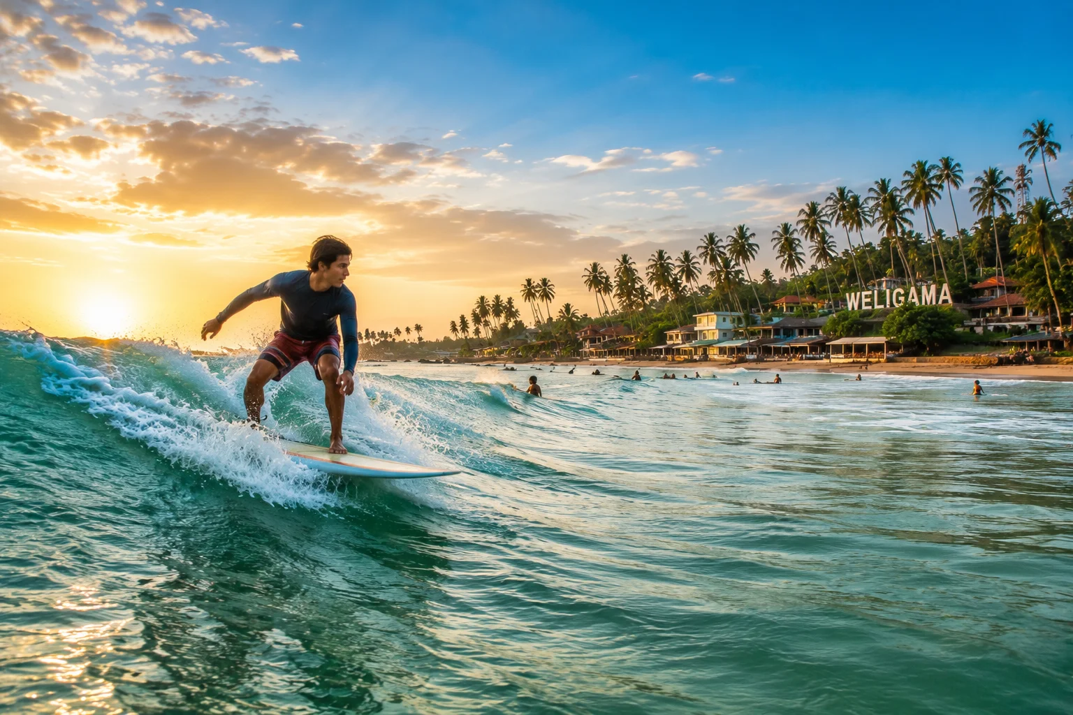 Surfing Weligama